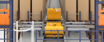 Pallet Shuttle ventajas en productividad El Pallet Shuttle automático es transportado en la cuna de la lanzadera