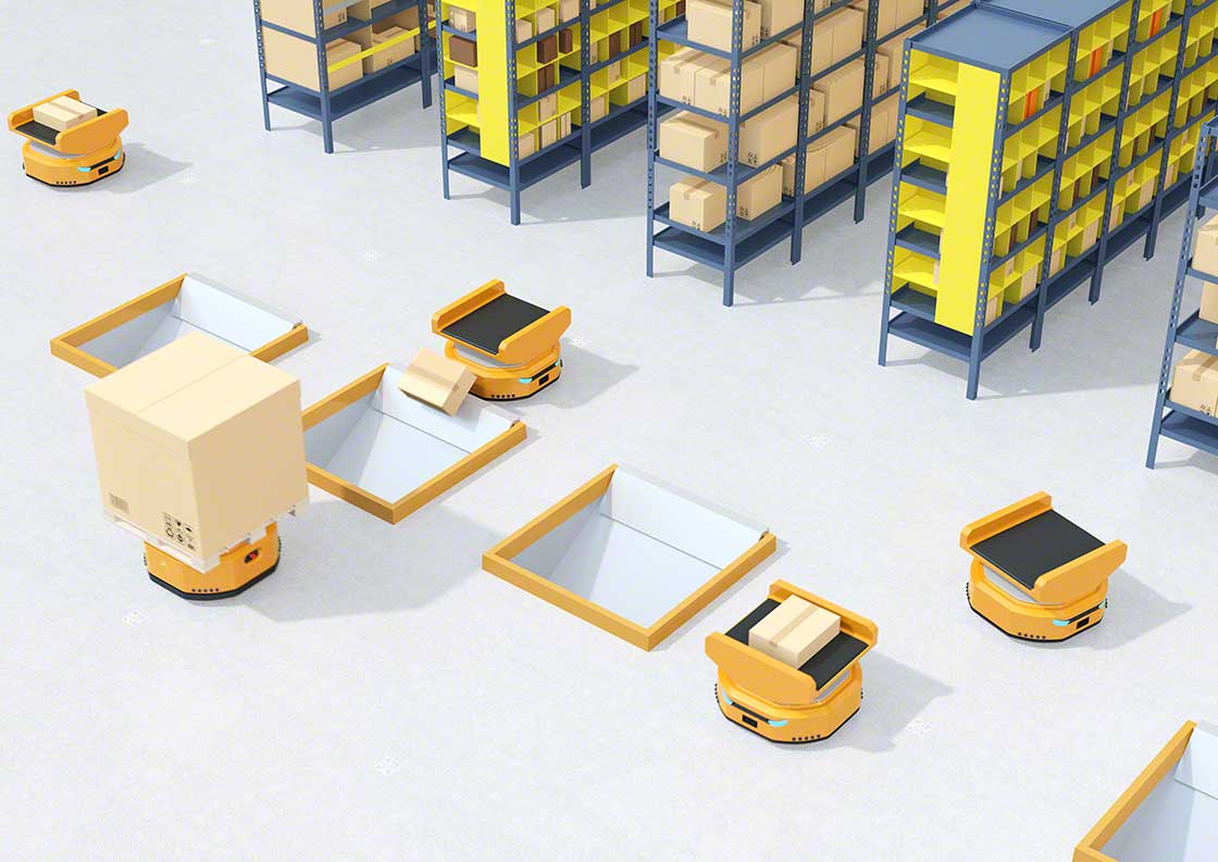 Los robots móviles pueden realizar tareas de clasificación de paquetes Los robots móviles pueden realizar tareas de clasificación de paquetes