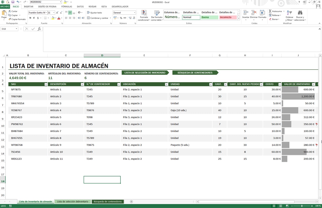 Inventario Y Control De Stock Con Excel ¿es Fiable Mecaluxes 2825