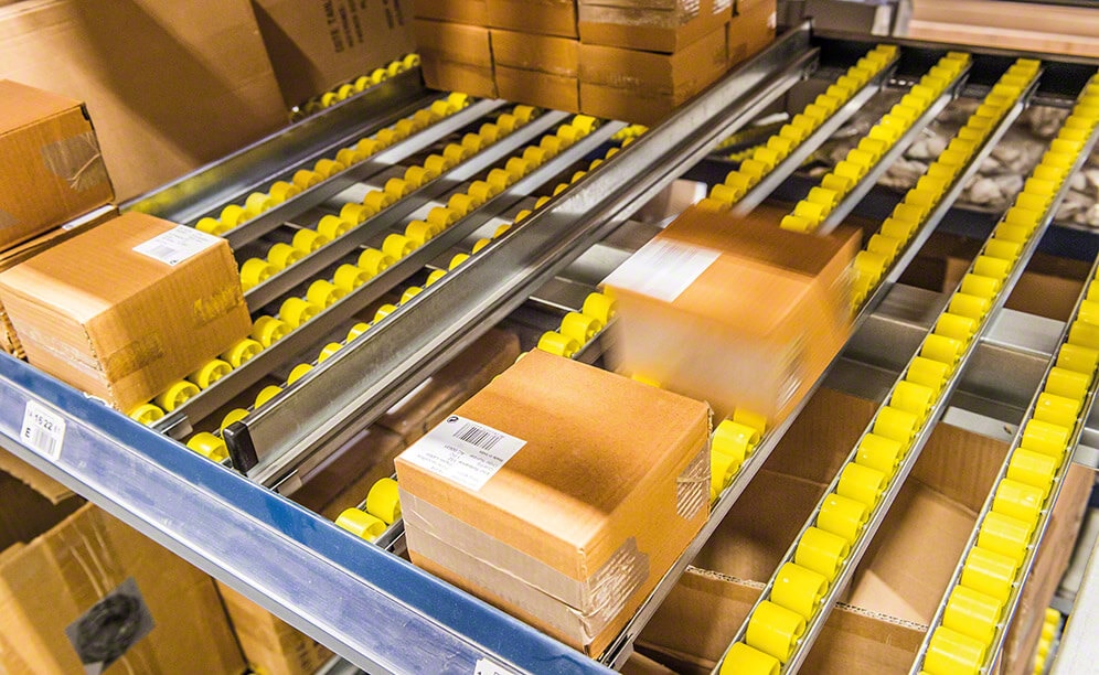 Los niveles inferiores están formados por canales dinámicos en los que se depositan las cajas con los productos de mayor consumo