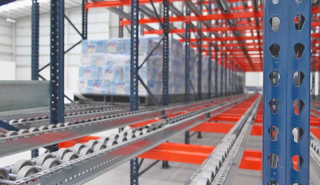 Estanterías dinámicas con roldanas en los almacenes de MIYM en México