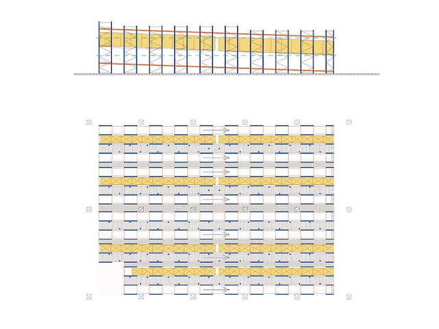 Plano de la instalación de estanterías de paletización dinámica del cliente Fontvella