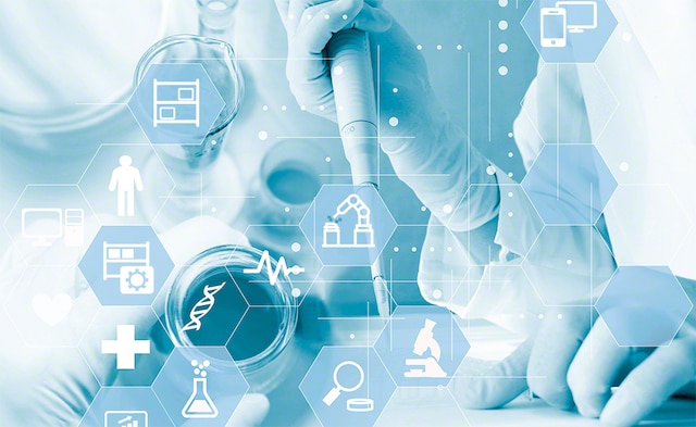 Almacenaje de productos médicos en el almacén de Zaloker & Zaloker