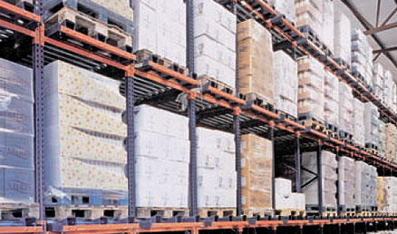 Estanterías paletización dinámica ahorro de espacio Estanterías paletización dinámica ahorro de espacio- Estanterías metálicas Mecalux®