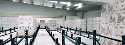 Estanterías paletización dinámica productividad Estanterías dinámicas, aumento de productividad - Estanterías metálicas Mecalux®