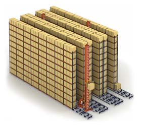 Almacén convencional con transelevador trilateral automático - Estanterías metálicas Mecalux®