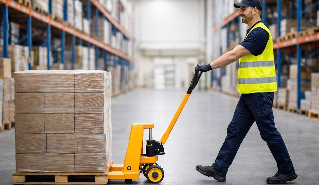 Las transpaletas manuales son ideales para transportar palets en el almacén, pero no permiten elevar la carga a grandes alturas