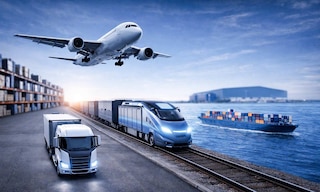 Los principales tipos de transporte de mercancías son por carretera, en tren, por barco y aéreo