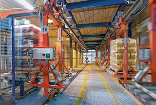 Las circuitos de electrovías comunican la línea de producción con el almacén