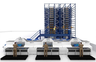 Las estaciones de picking de alto rendimiento se integran con soluciones de automatización como el Sistema Shuttle