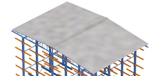 Las cubiertas para exterior protegen la estantería y la carga en instalaciones al aire libre