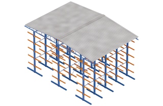 Las cubiertas protegen las estanterías cantilever que se instalan en exteriores