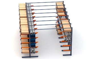 Las uniones pórtico son perfiles horizontales que refuerzan la estabilidad de las estanterías cantilever