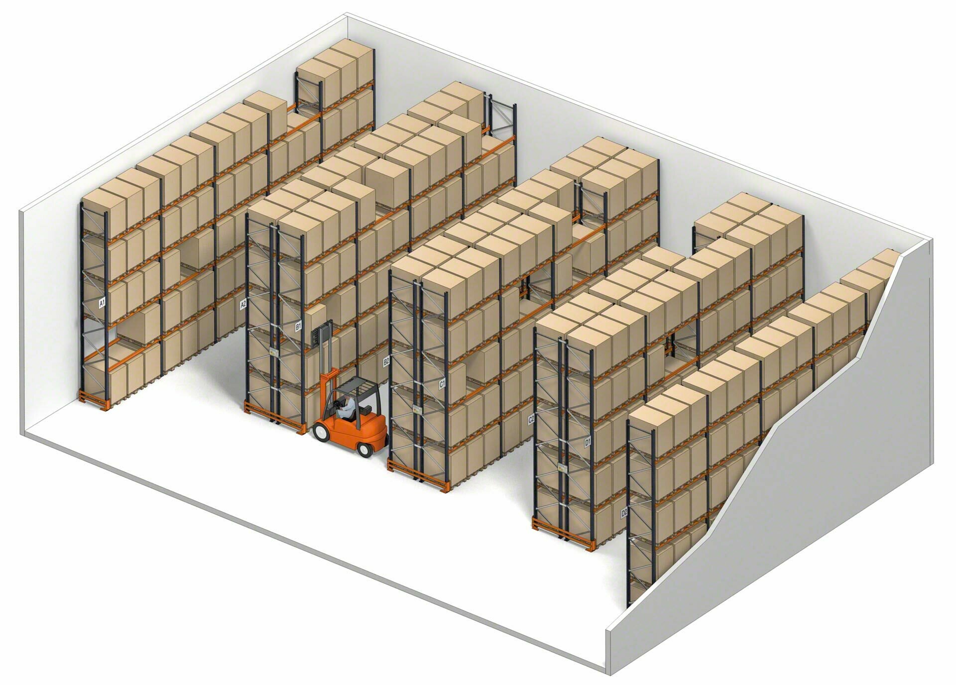 Las estanterías de simple profundidad ofrecen acceso directo a cada unidad de carga