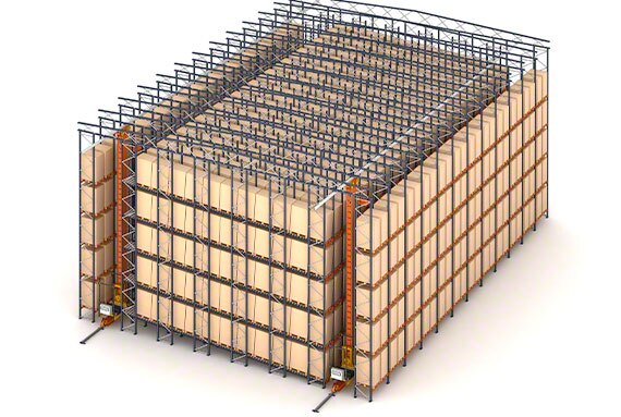 Las estanterías dinámicas pueden soportar la estructura del edificio en almacenes autoportantes