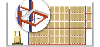 Las ménsulas se instalan encima del paso peatonal de las estanterías Movirack Las ménsulas se instalan encima del paso peatonal de las estanterías Movirack