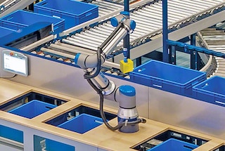 Estación de picking robotizada en sistema de almacenamiento miniload