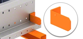 Topes final carril en las estanterías con Pallet Shuttle