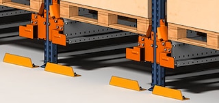 Protecciones frontales y laterales en estanterías con Pallet Shuttle