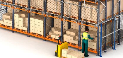 Protección de los pasillos de picking de las estanterías con Pallet Shuttle