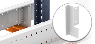 Soporte interior de carril en las estanterías Pallet Shuttle