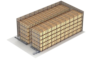Las estanterías del sistema Pallet Shuttle pueden soportar también la estructura de un almacén autoportante