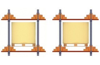 Las holguras de las estanterías se determinan en función de las dimensiones de la unidad de carga almacenada